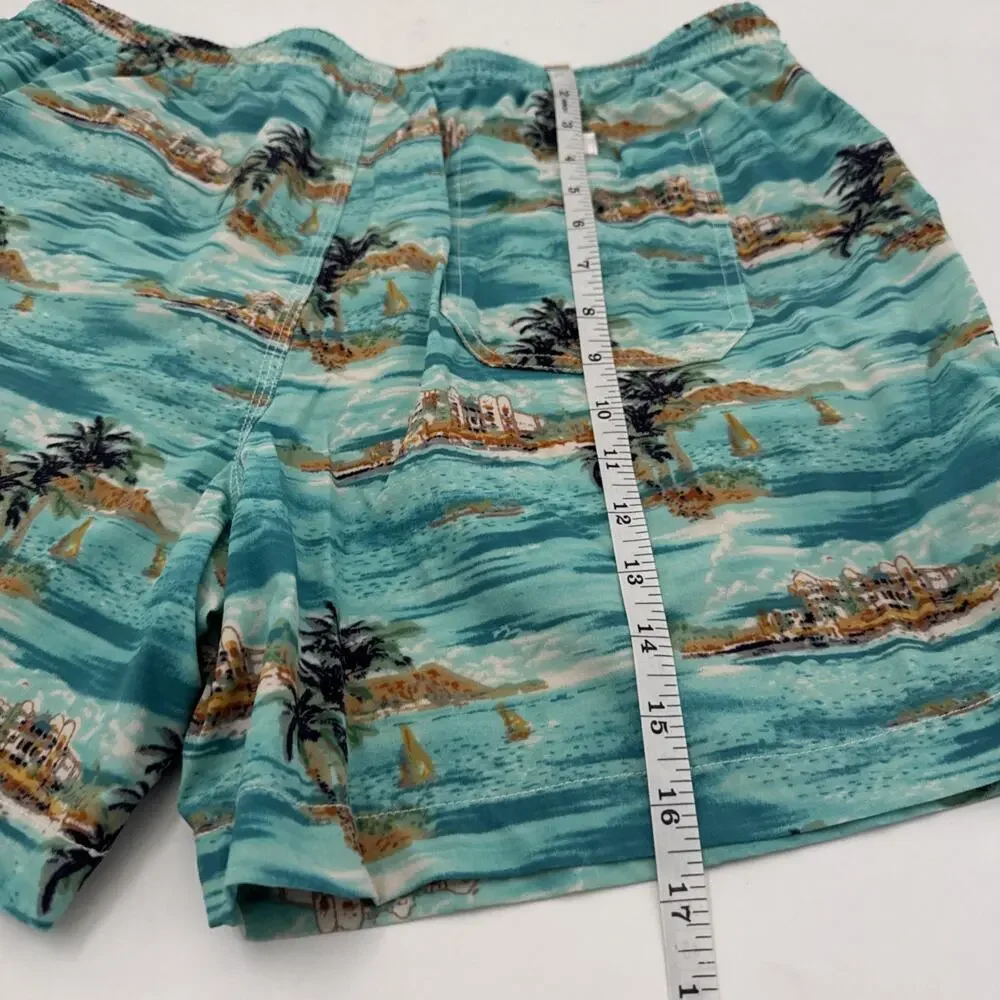 Todd Snyder Montauk Swim Trunks Mens Large Island Palm Tree Beach Board Shorts